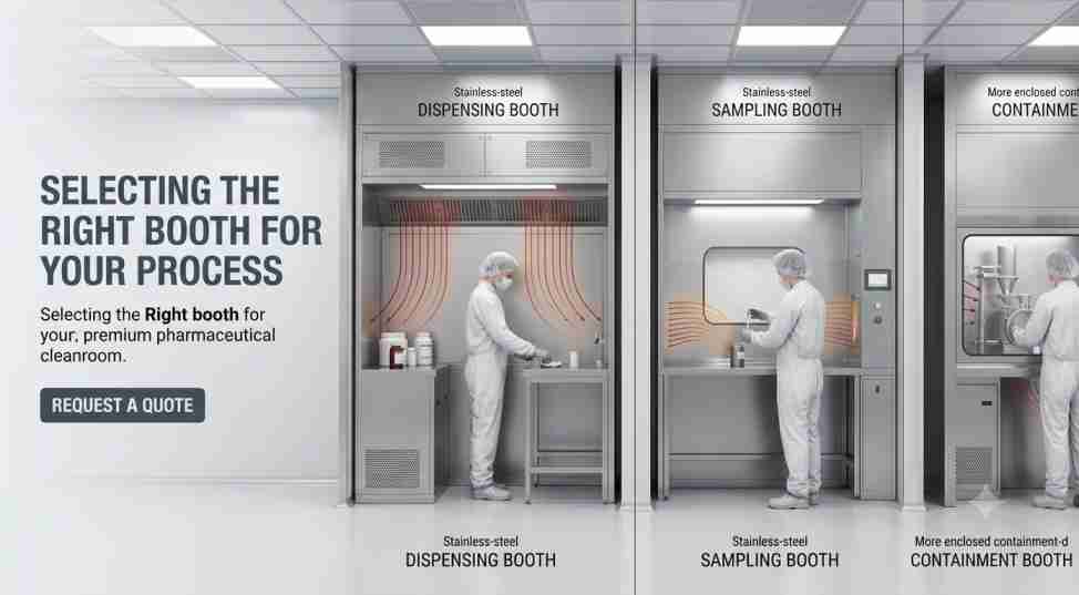 Cleanroom Booth Types Explained: Dispensing, Sampling & Containment Booths Compared